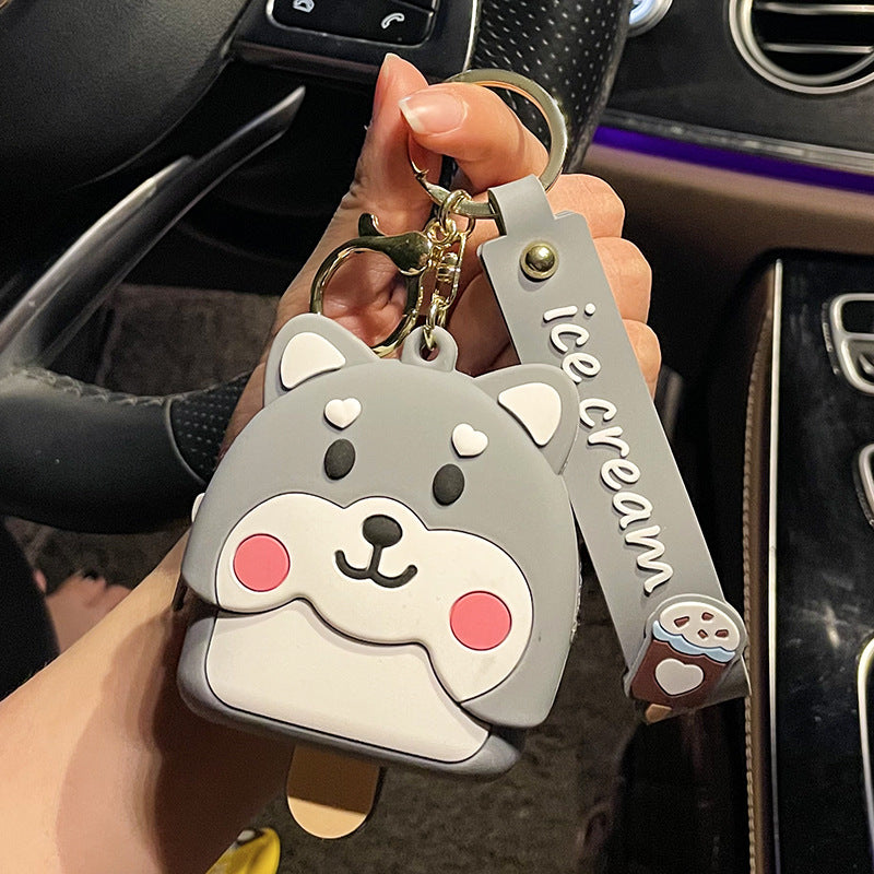 Wholesale Silicone Shiba Inu Dog Keychain Pendant Coin Purse